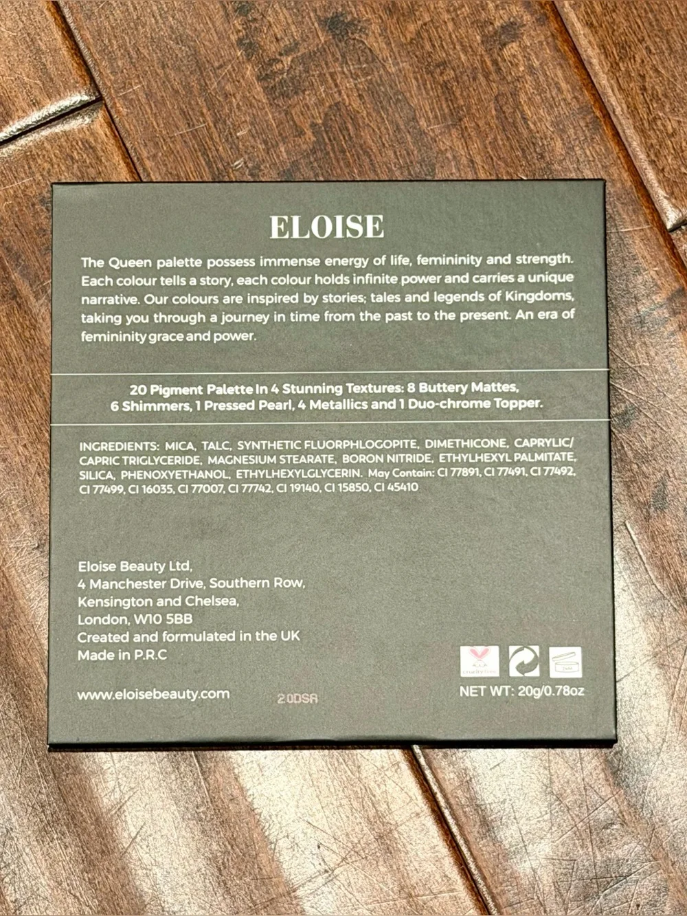 Eloise Beauty THE QUEEN eyeshadow palette - 20 shades